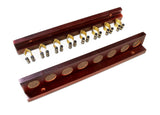 Funky Chalk 8 Way STRAIGHT Wall Mounted Snooker Pool Cue Rack with Brass Clips - Holds 8 Cues