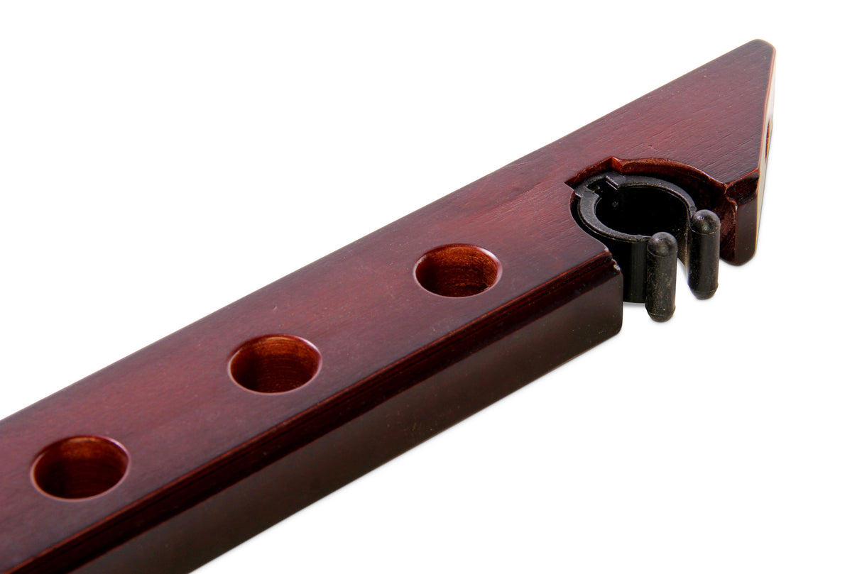 Wall Mounted 3 Hole and 1 Clip Snooker Pool Cue Rack - Holds 4 Cues