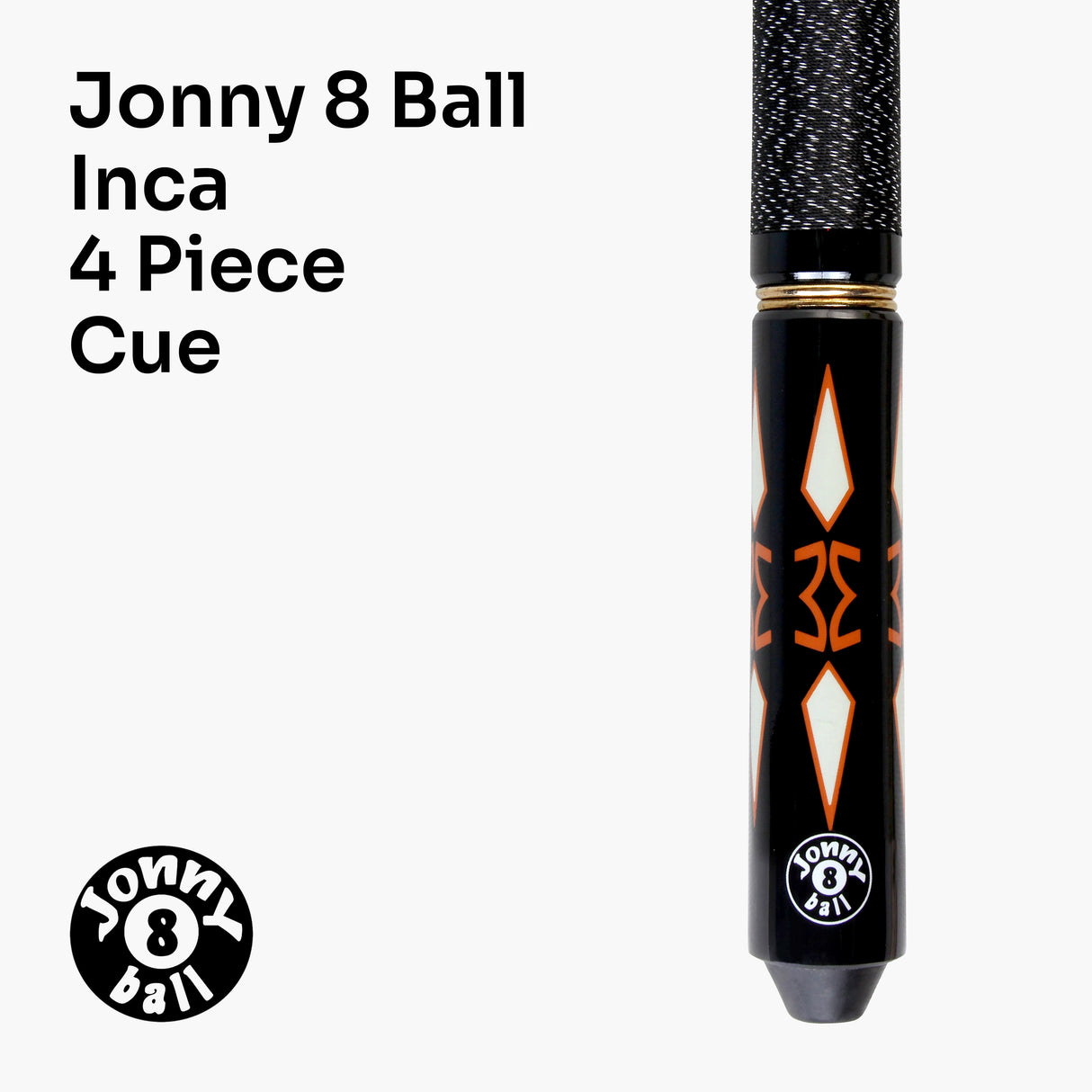 Jonny 8 Ball 'INCA' 9mm Tip, Adjustable 4 Piece Ash Pool Cue - shorten to 45"