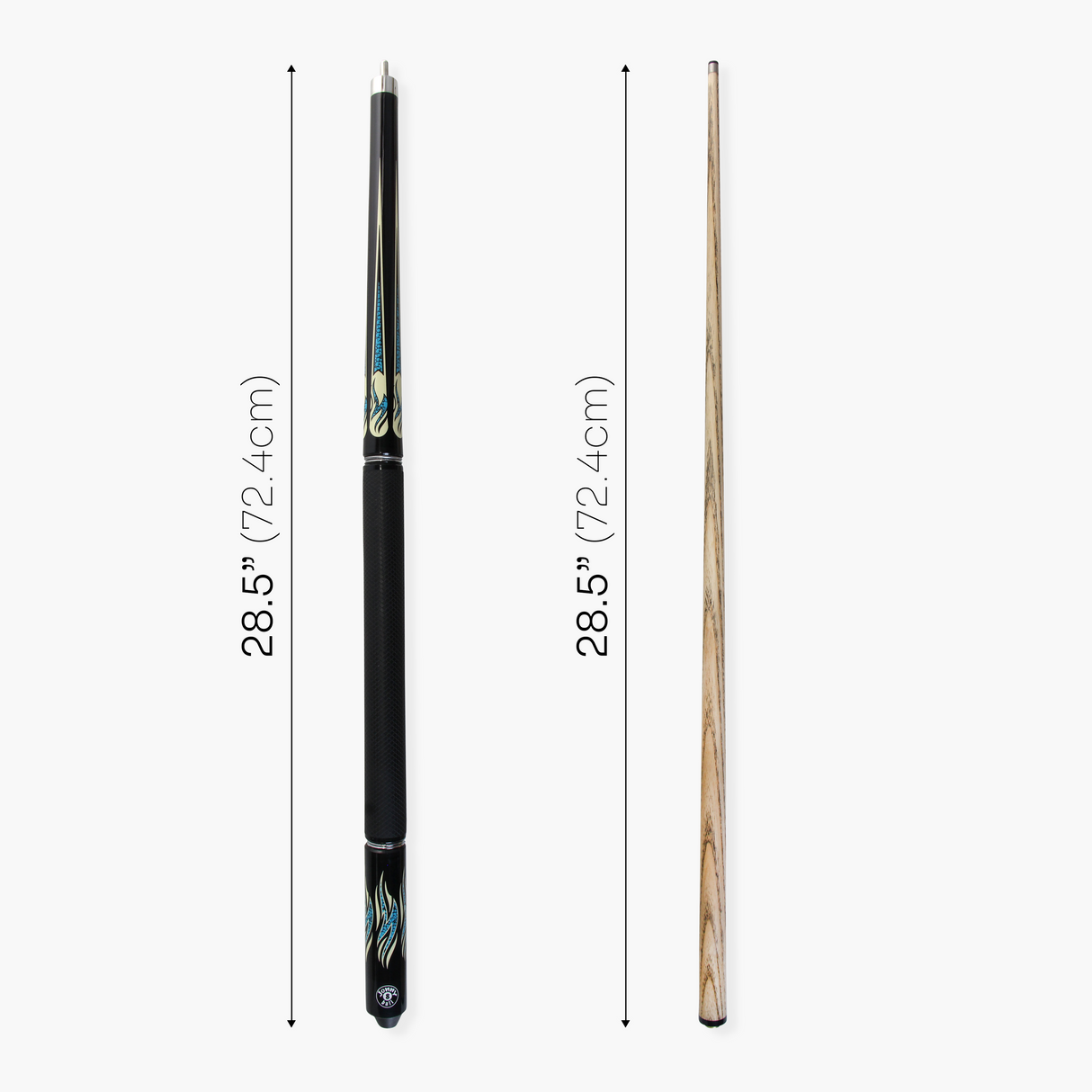 Jonny 8 Ball AQUA RISS 57 Inch 2 Piece Centre Joint English Pool Cue with 8.5mm Elk Master Tip