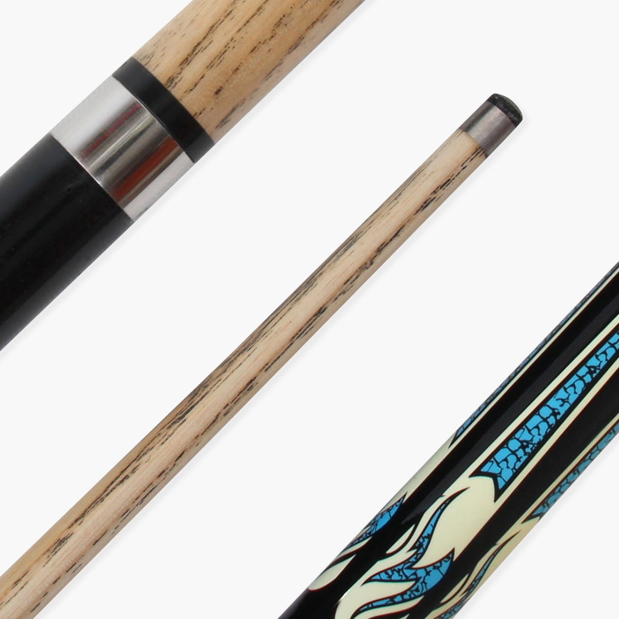 Jonny 8 Ball AQUA RISS 57 Inch 2 Piece Centre Joint English Pool Cue with 8.5mm Elk Master Tip