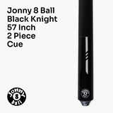 Jonny 8 Ball 57 Inch 2 Piece RISS Pool Cue 8.5mm Elk Master Tip - Interchangeable Shaft