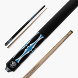 Jonny 8 Ball 57 Inch 2 Piece RISS Pool Cue 8.5mm Elk Master Tip - Interchangeable Shaft