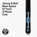 Jonny 8 Ball 57 Inch 2 Piece RISS Pool Cue 8.5mm Elk Master Tip - Interchangeable Shaft