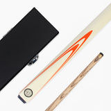 BCE Ronnie O'Sullivan Orange Flare 57 Inch 2 Piece Centre Joint Snooker Pool Cue and Case Set 9.5mm Tip with Classic Attache Case