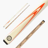 BCE Ronnie O'Sullivan ORANGE FLARE Cream Butt 2pc Ash Pool Snooker Cue 9.5mm Tip