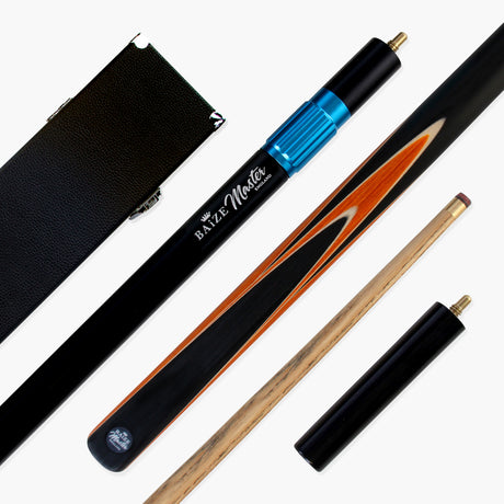 Baize Master CRUCIBLE 57 Inch 2 Piece Snooker Pool Cue and Case Set 9.5mm Tip