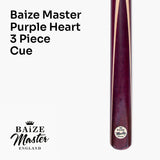 Baize Master Purple Heart 57 Inch 3 Piece Snooker Pool Cue and Case Set - Shorten to 43 Inch