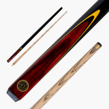 BCE Red Birds Eye Two Piece Ash Snooker Pool Cue - 9.5mm Tip