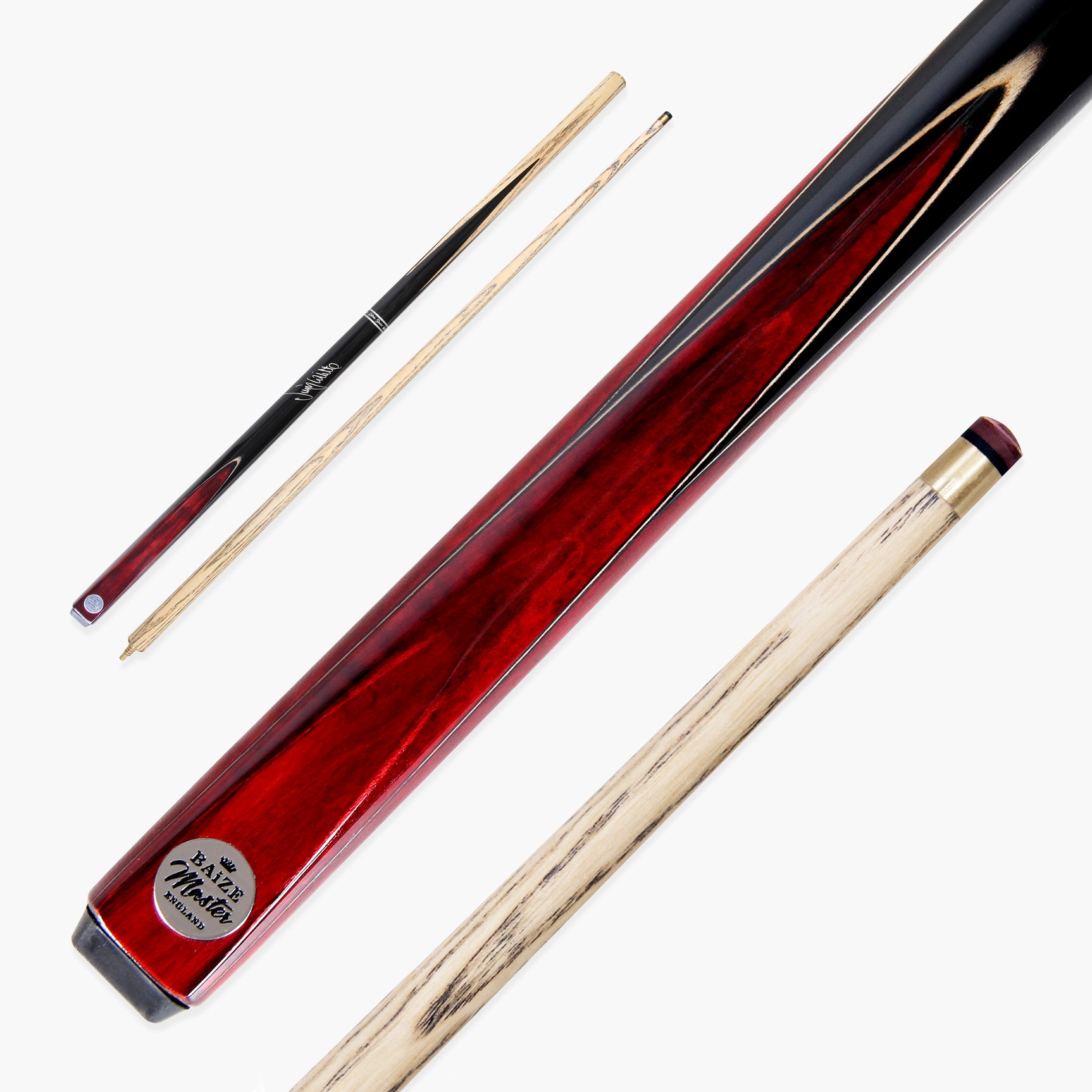 Baize Master 57 Inch Jimmy White Signature VICTORY 2 Piece Ash Snooker Pool Cue with 9.5mm Layered Tip