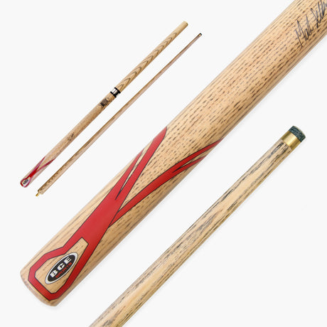 BCE Mark Selby RED CLASSIC ASH Weight Adjustable 57" 2pc Ash Pool Snooker Cue - 9.5mm