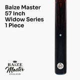 Baize Master Widow 57 Inch One Piece English Pool Cue 8.5mm Tip with Laser Engraved Shaft Technology and Hand-Fitted Baize Master Pro Tip – Mini Butt Included