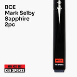 BCE MARK SELBY SAPPHIRE 2 Piece Ash Snooker Pool Cue & ATTACHE HARD CASE