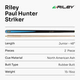 Riley Paul Hunter Striker 48 Inch 2 Piece Kids Snooker Pool Cue and Case Set 9.5mm Tip