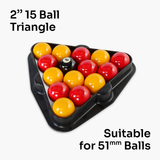 SUPERLEAGUE 2'' (51mm) 15 Ball BLACK Plastic Triangle for 2 INCH Balls