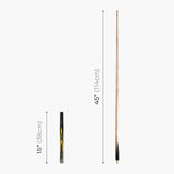 G14 Baize Master YELLOW EMPEROR 57 Inch 3/4 English 8 Ball Pool Cue with 8.5mm Tip + Mini Butt Extension