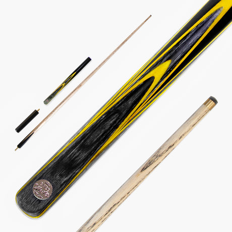 Baize Master Gold Series 58 Inch EMPEROR ¾ Jointed Snooker Pool Cue with 9.5mm Tip and 6 Inch Mini Butt