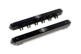 Jonny 8 Ball 2pc BLACK Colour 6 Way Plastic Clip Wall Mounted Snooker and Pool Cue Rack - holds 6 cues