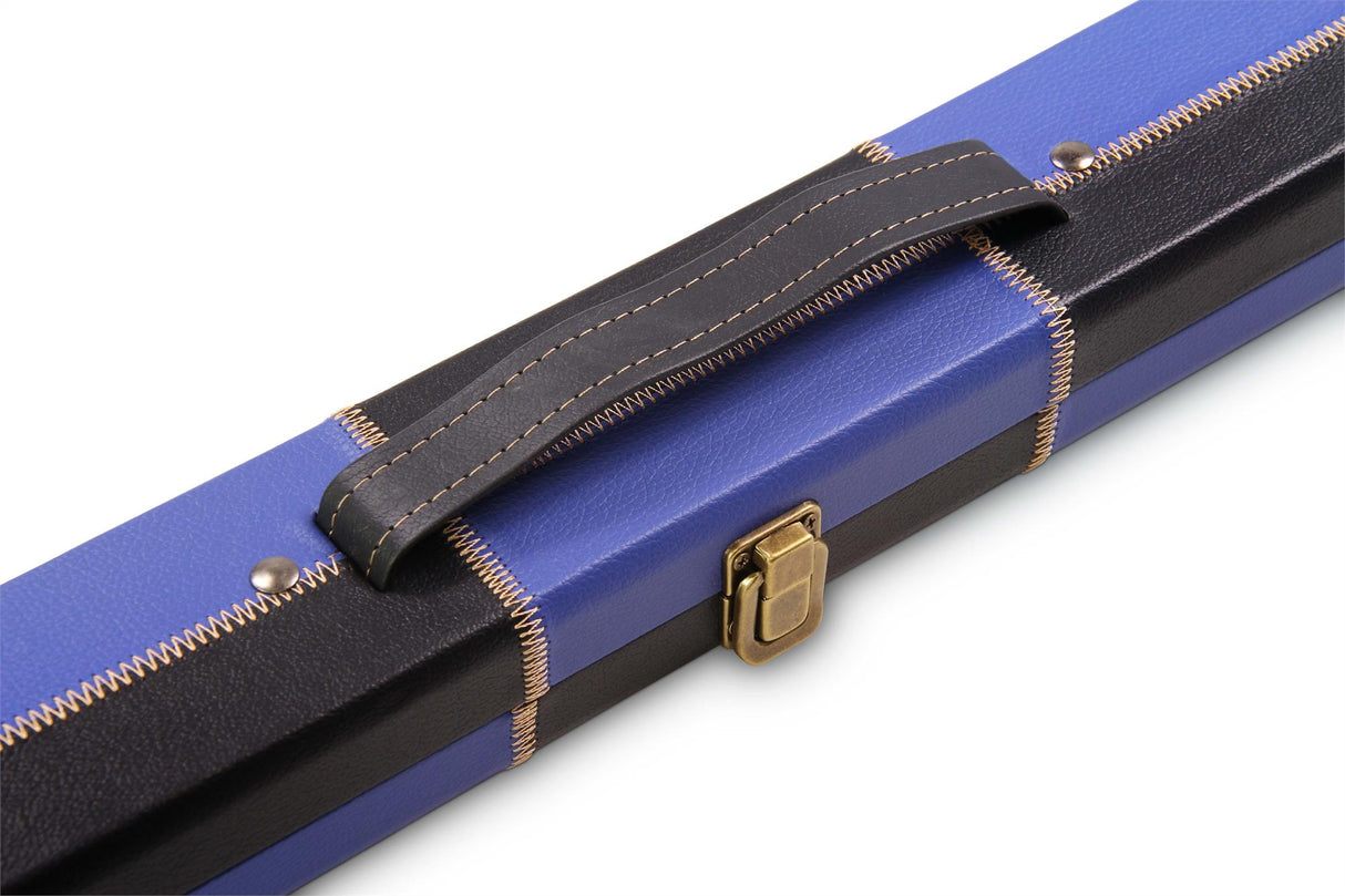 Deluxe 1 Piece 2 Slot CHEQUERED Cue Case with Plastic Ends and Chalk Compartment - Holds 2 Cues