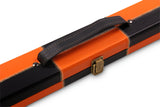 Deluxe 1 Piece 2 Slot CHEQUERED Cue Case with Plastic Ends and Chalk Compartment - Holds 2 Cues