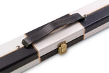 Deluxe 1 Piece 2 Slot CHEQUERED Cue Case with Plastic Ends and Chalk Compartment - Holds 2 Cues