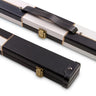 Deluxe 1 Piece 2 Slot CHEQUERED Cue Case with Plastic Ends and Chalk Compartment - Holds 2 Cues