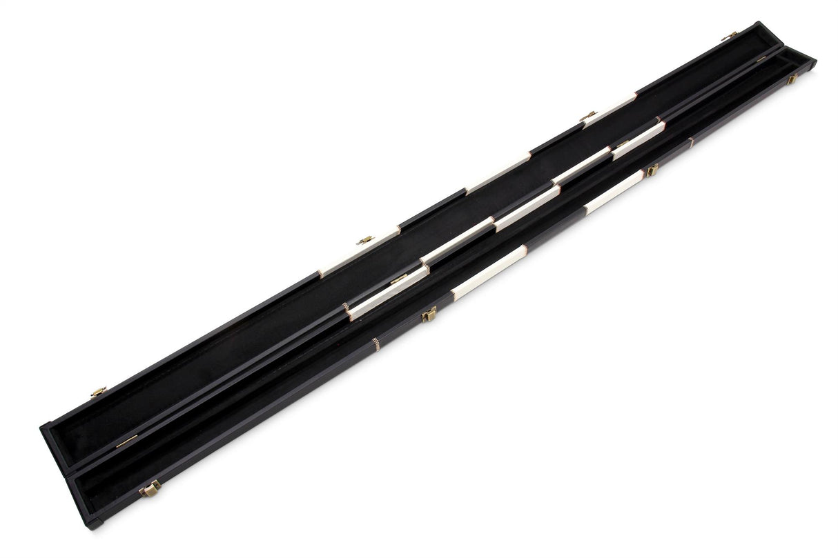 Deluxe 1 Piece 2 Slot CHEQUERED Cue Case with Plastic Ends and Chalk Compartment - Holds 2 Cues