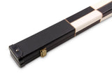 Deluxe 1 Piece 2 Slot CHEQUERED Cue Case with Plastic Ends and Chalk Compartment - Holds 2 Cues