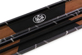 Baize Master WHITE STITCH 2pc Deluxe Snooker Pool Cue Case with Plastic Ends Black and Brown Interior