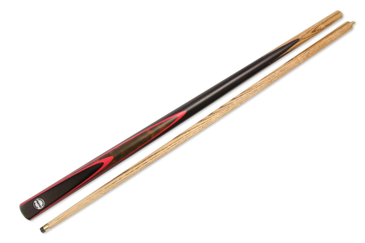 Pro147 RED BURL 2pc Centre Joint Snooker Pool Cue 57 Inch with Matching Ash Grain and 9.5mm Tip