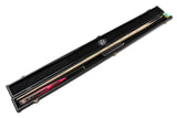 Baize Master Gold Series RED EMPEROR 8-BALL POOL CUE SET with 57 Inch Hand Spliced 3/4 Joint Cue 8mm Tip, Deluxe Black Interior Hard Case and 2 x Chalk