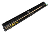 Baize Master Gold Series YELLOW EMPEROR 8-BALL POOL CUE SET with 57 Inch Hand Spliced 3/4 Joint Cue 8mm Tip, Deluxe Black Interior Hard Case and 2 x Chalk