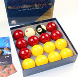 SUPER ARAMITH PRO CUP Red & Yellow 2" Pool Balls - as used by the IPA, BAPTO & Golden 8 Ball